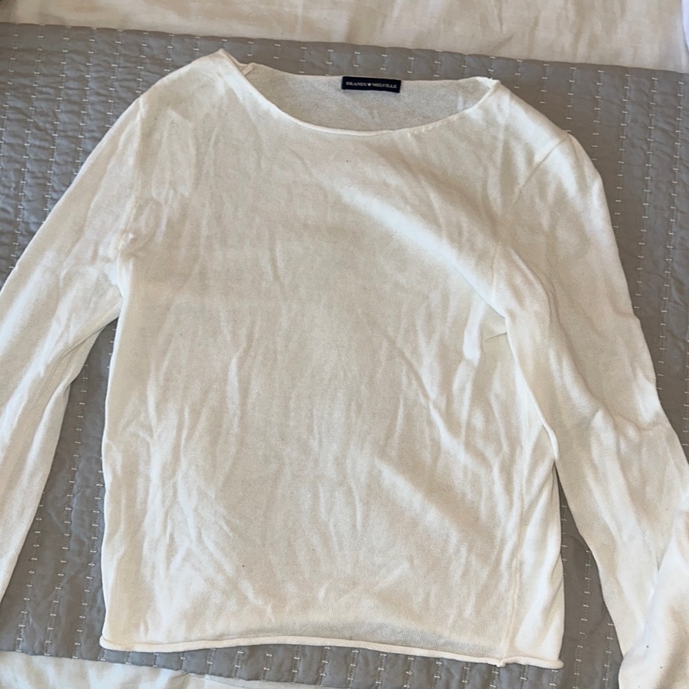 Brandy Melville White Long Sleeve Top